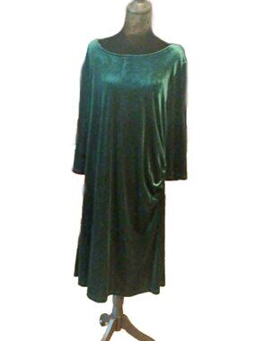 Vintage Green Signature Collection Velour Tunic Dress